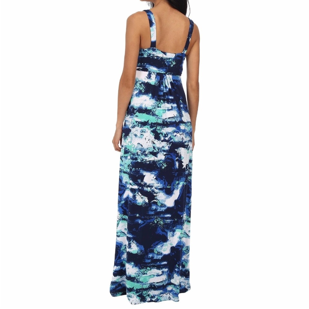TART Lynelle Blue Wave Maxi Dress Modal Stretch Sleeveless Dress Comfort | Sz M - Picture 2 of 11